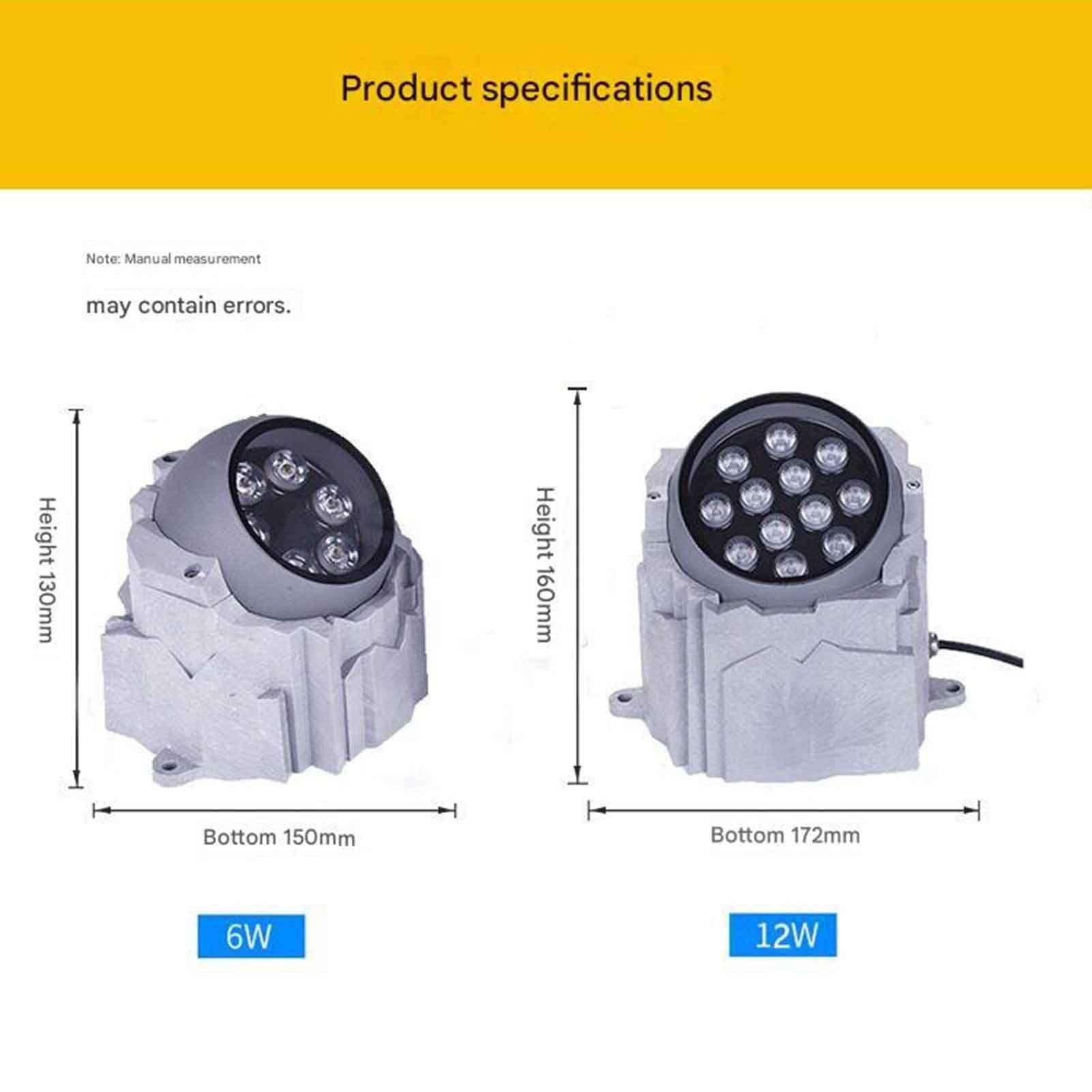 Wodoodporne zewnętrzne oświetlenie ogrodowe, lampa trawnika o wyglądzie kamienia z regulowanym kątem, wodoodporny reflektor ogrodowy IP65, oświetlenie LED wpuszczane w ziemię (ciepła biel, 18 W