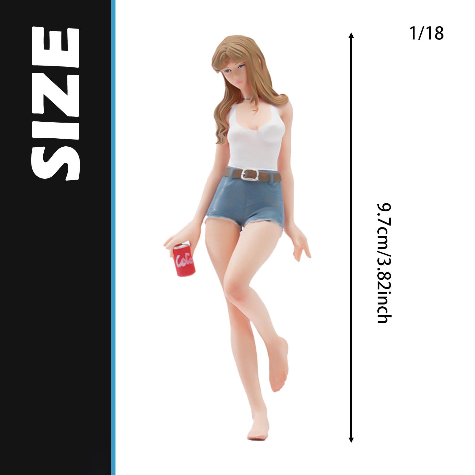 Figura in di Ragazza con Capelli Lunghi, Miniatura da Donna, Oggetto da Collezione per Hobby, Modello per Micro Scena per casa delle Bambole, Scala da 1 a 18