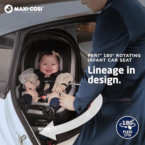 Image of Maxi-Cosi Peri 180 Rotating Infant Car Seat, Baby Car Seat Rotating Carseat, Onyx Heritage