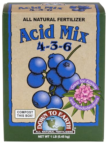 Down To Earth All Natural Fertilizers Organic Acid Mix - Plant Food for Blueberries Raspberries Azaleas and Rhododendrons 4-3-6 1 lb