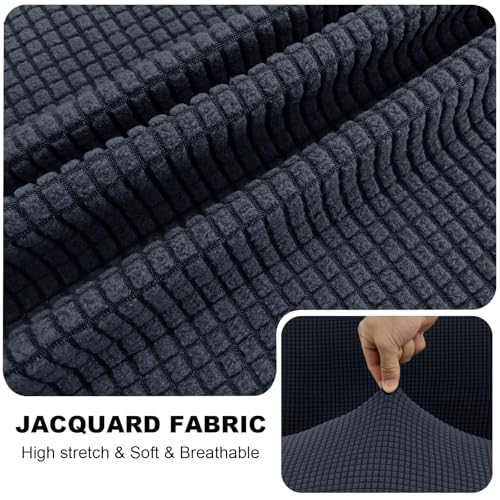 SYLC Sofa Sitzkissenbezug, Sofa Sitzkissenbezug Stretch, Elastischer Kissenbezüge, Husse Überzug Bezug Für Sofa Sitzkissen, rutschfest Stoff Tartan (Dunkelgrau,Rückenkissen XL)