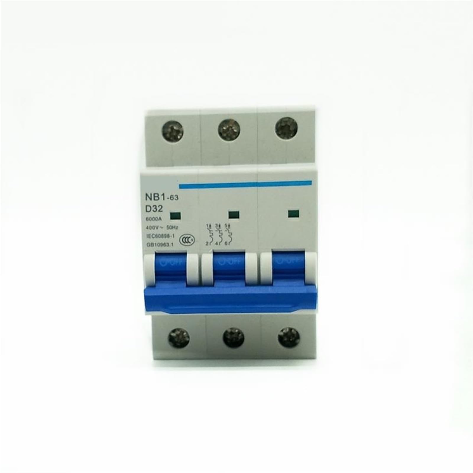 NB1-63 3P wyłącznik automatyczny NB1-63 mini wyłącznik 3 bieguny 6KA 1 sztuka (C10A)