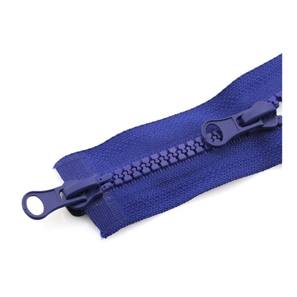 VONCYKI 5PCS 5# Two Way Chunky Zip Portable Plastic Teeth Zipper 90cm Resin Zipper Double Slider Open End Jacket Long Zips(Royal Blue)