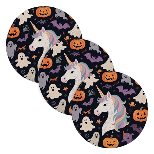 Dessous de plat 38cm protège table efficace grand format Halloween licorne