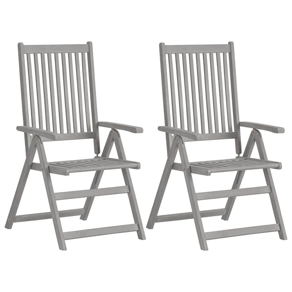 Fauteuils de jardin en acacia massif gris et grand confort ergonomique