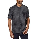 Nat Nast Men's Silk Blend Neat Traditional Fit Print Shirt (Black Patten, Medium)