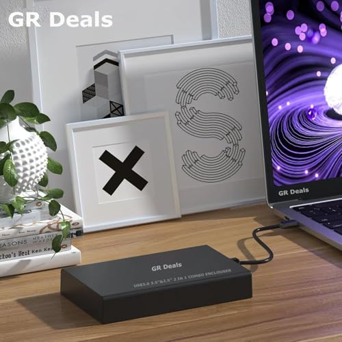USB 3.0 2 in 1 External Hard Drive Casing for 2.5″ & 3.5″ Sata Hard Drives Dual 2.5 inch and 3.5 inch HDD Enclosure. Up to 16TB Support UASP. 2in1 Combo Fastest with 5 GBPS Enclosure. (Black) - Image 7