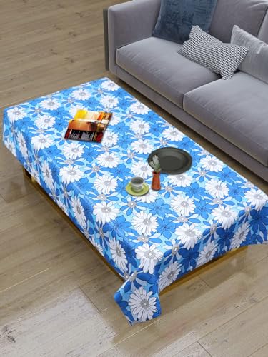Image of Dakshya Industirs PVC Waterproof Table Cover 36x54 Inch Floral Printed Center Table Cover Washable Plastic Table Sheet Oilproof Dining Table Cover for Coffee Table Living Room Home (Classic Petal)