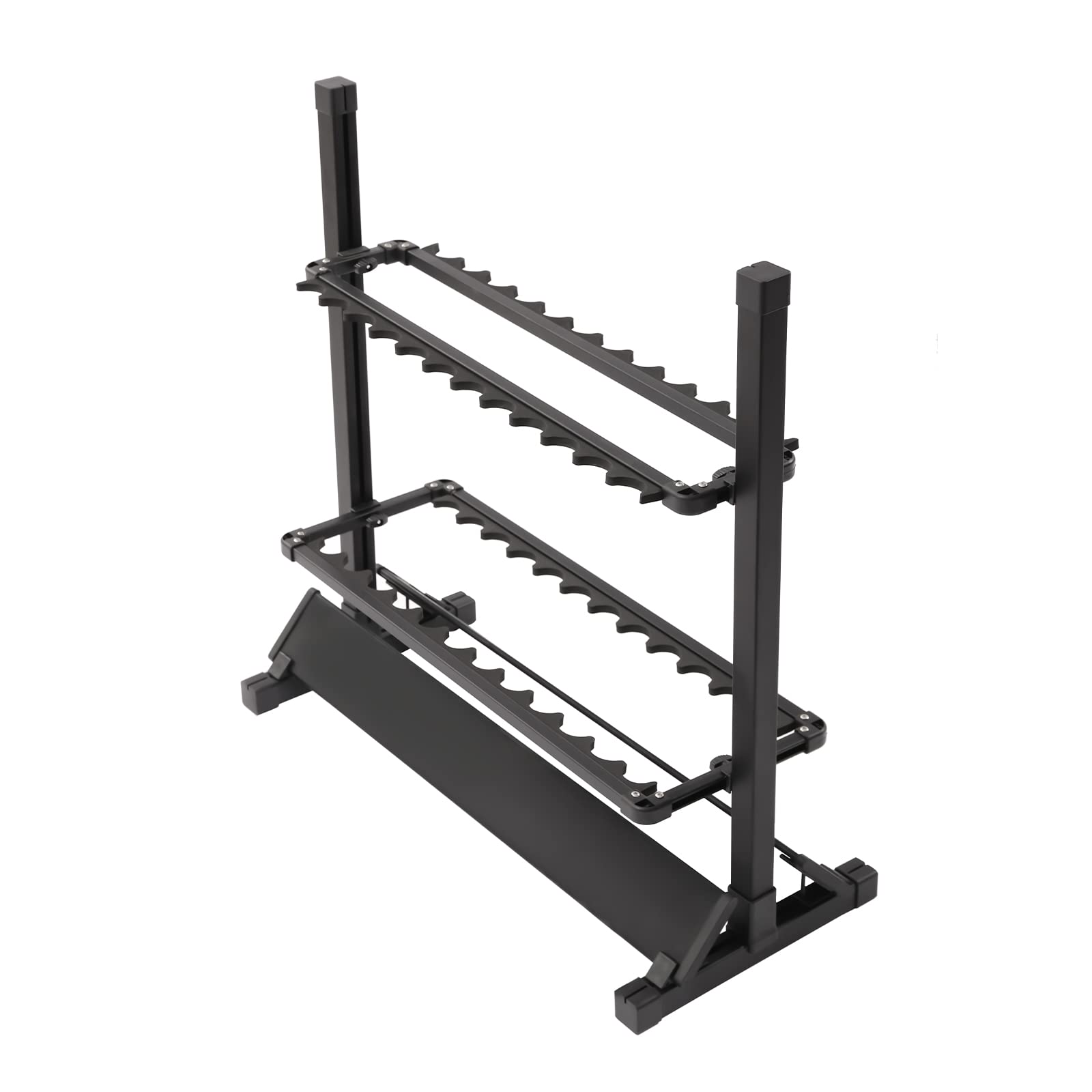 Support de canne à pêche Station de Peche pour 24 cannes à pêche en aluminium - Portable - Pour l'intérieur et l'extérieur - Noir - 73 x 32 x 72 cm