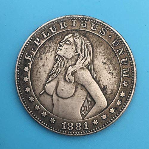 WuTing 1881 Hobo Nickel Coin - Morgan One-Dollar Coins-US Commemorative Gift - USA Morgan Dollar -Plated Silver Coins - Handmade Coin Great American Coin