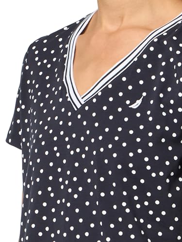 Image of Nautica Women's Solid V-Neck Short Sleeve T-Shirt Shirt