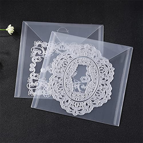 Image of BAOFALI 13Pcs Storage Cases and Bags for Stamp Dies, Stencil Album, Crafts, Markers, Brushes - Clear Plastic Seal Bags and Rectangle Boxes