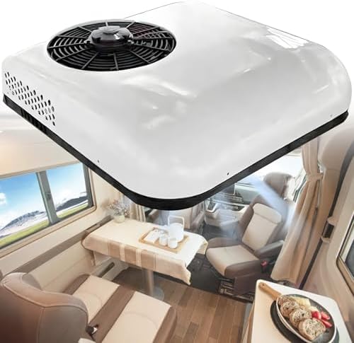 12V/24V Rooftop RV Air Conditioner - Cooling Only, Perfect for SUVs, Motorhomes, Trucks, Campers & Caravans - Efficient Parking Air Conditioning, Red-24V
