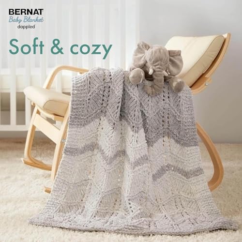 Image of Bernat Baby Blanket Dappled Charcoal Yarn - Ball of 300g /10.5oz - Polyester - 6 Super Bulky - 220 Yards - Knitting /Crochet