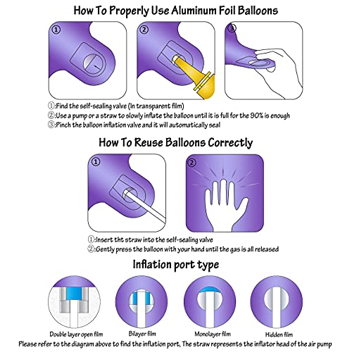 Image of 40 Inch Purple number Helium Foil Birthday Party Digit Balloons (Purple 0)