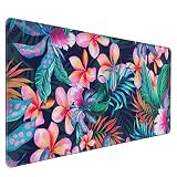 Tropikalne kwiaty podkładka pod mysz 40 x 90 cm duża podkładka pod mysz do gier, do biura, gier, komputera, laptopa, biurka