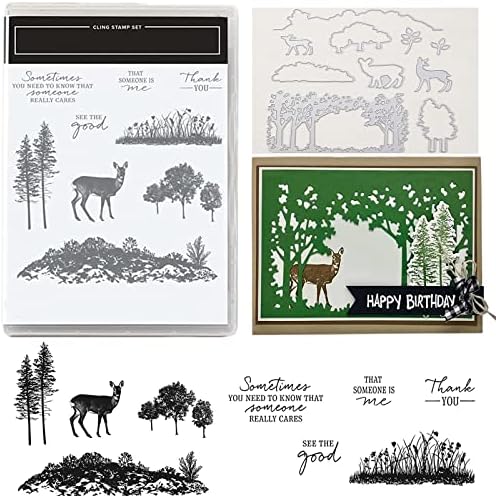 Stamps and Dies for Card Making, DIY Scrapbooking Arts Crafts Stamping Provides, A number of Types Steel Slicing Die and Stamp Set Rubber Clear Stamp for Halloween Christmas Presents