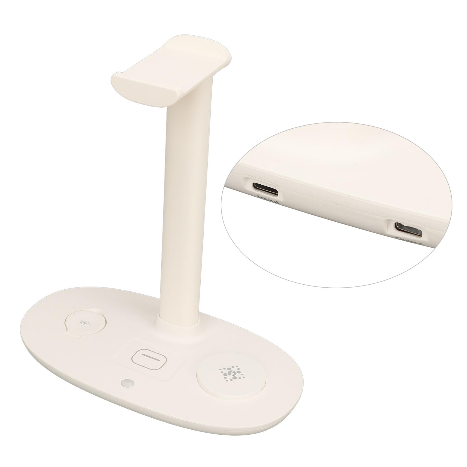 Dilwe Soporte para Auriculares con Cargador Inalámbrico de 15W (White)