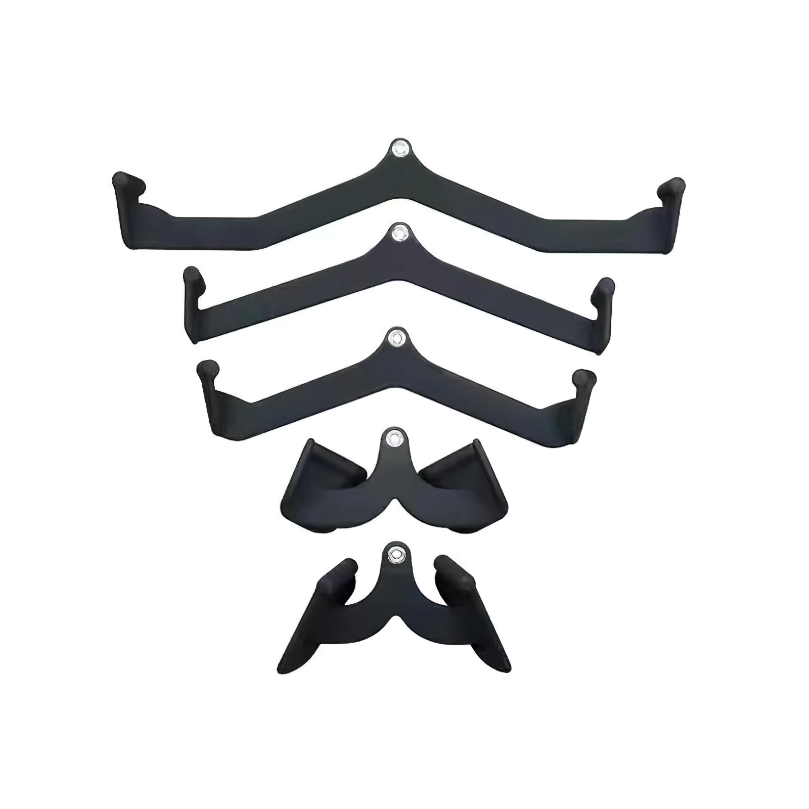 5-Piece Lat Pulldown Attachments Set - Versatile V Bars for Pulley Cable Machines | Ideal Pull Down Handles for Back Strength Training