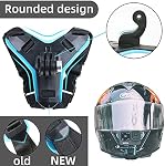 Motorcycle Helmet Chin Strap Mount for GoPro Hero 11/10/9/8/7/(2018)/6/5 Black,DJI Osmo Action 3/2,Insta360 ONE R,AKASO/Campark and More