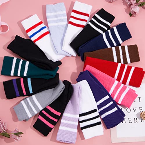 Moon Wood Women Thigh High Socks Extra Long Warm Knit Over Knee High Boot Stockings Striped Thigh Highs Leg Warmers #TOP6