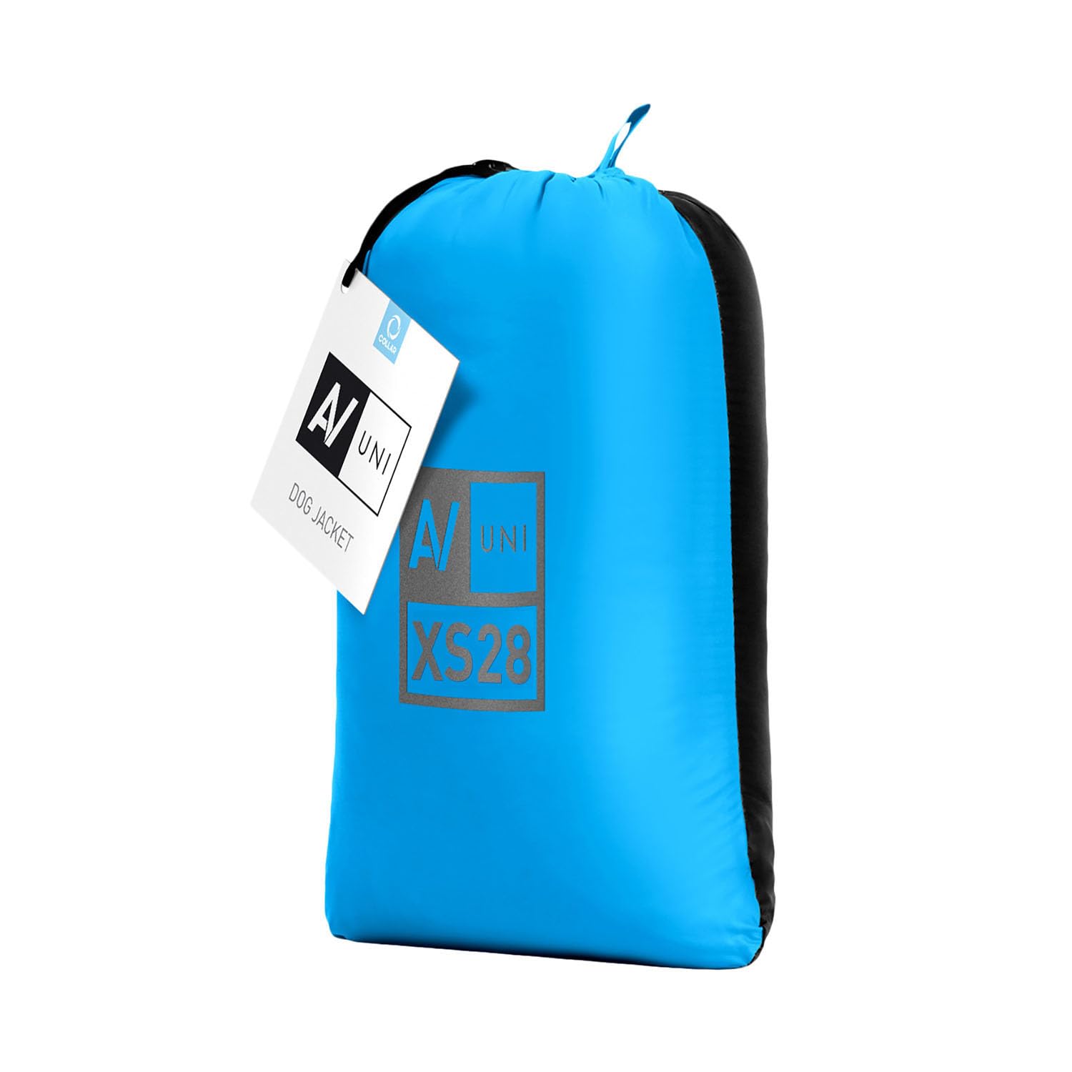 AiryVest, chaqueta flexible para perros con bolsillo, resistente al agua, abrigo para perros, impermeable, azul, XS – 28 x 41 x 27 cm