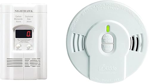 Kidde Detector de monóxido de carbono y detector de humo, batería de 10 años, indicadores LED, alerta de reemplazo, botón de reinicio de prueba