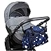 BABYLUX Kinderwagentasche WICKELTASCHE Pflegetasche für Windeln Flaschen für Kinderwagen Buggy (75. Sterne)