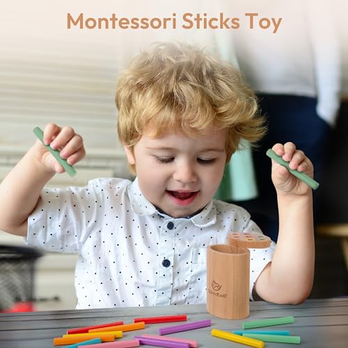Image of Montessori Sorting Sticks Toy, Wooden Sensory Toy for Toddlers Ages 1-3