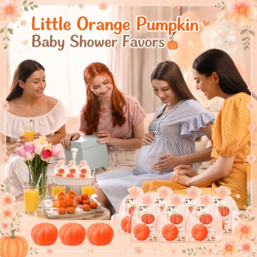 Image of 30 Sets Fall Pumpkin Soap Favors Autumn Bridal Shower Wedding Baby Shower Favor 50 Pumpkin Soap 50 Thanks Cards 50 Bags Gender Reveal Gift Keepsake for Thanksgiving Party Guest (Orange)