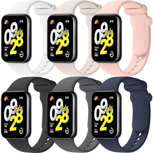 Vancle 6 Piezas Correas de Reloj para Correa Redmi Watch 5 / Redmi Watch 4 / Xiaomi Mi Band 8 Pro/Xiaomi Smart Band 9 Pro Mujer Hombre, Silicona Coloridos Recambio Suave Pulseras de Repuesto
