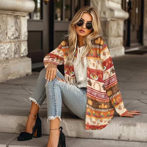 Image of Biyejit Women's Long Sleeve Open Front Cardigan Casual Loose Lightweight Cardigans with Pockets Drape Cardigan