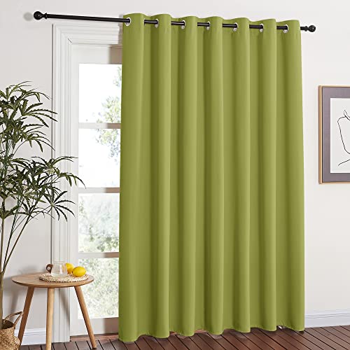 NICETOWN Glass Door Curtains for Window - Wide Thermal Curtain Panels, Sliding Door Drapes, Extra Wide Curtains (Fresh Green, 100 inches Wide x 84 inches Long)