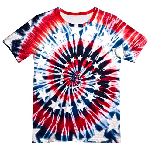 Image of Kids Neon Tie Dye Shirt for Boys Girls Tie-Dye T-Shirt Hippes Tshirt Senior Children Tee Size 6-16 Years Age