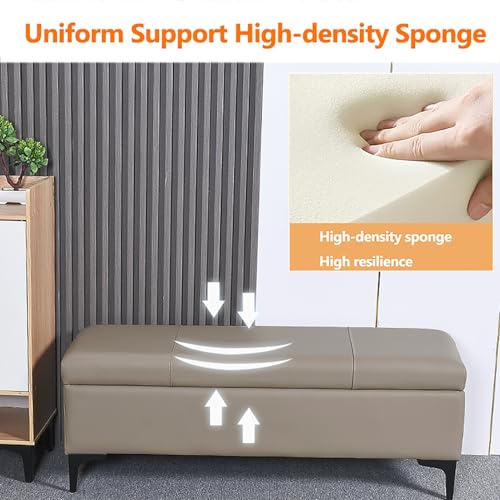 Banc ottoman avec rangement coffre chaussures entrée pour dressing et salon - 4