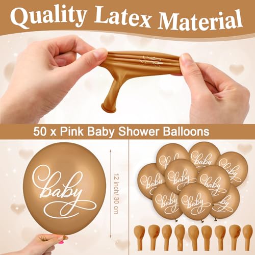 Image of Roowest 51 Pcs Tie Your Shoe Baby Shower Game Sign Wooden Sign Greenery Gift Sets Gender Reveal Party Favors 50 Balloons Latex Balloons for Game Wedding Supplies(Brown,Bear)