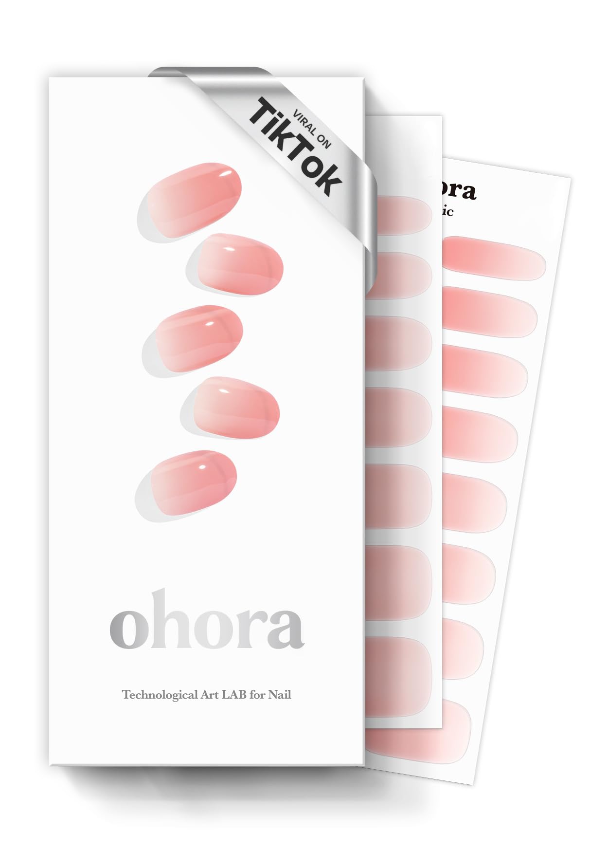 ohora Semi Cured Gel Nail Strips (N Peach Latte), Works with Any UV Lamps, Salon-Quality, Long Lasting