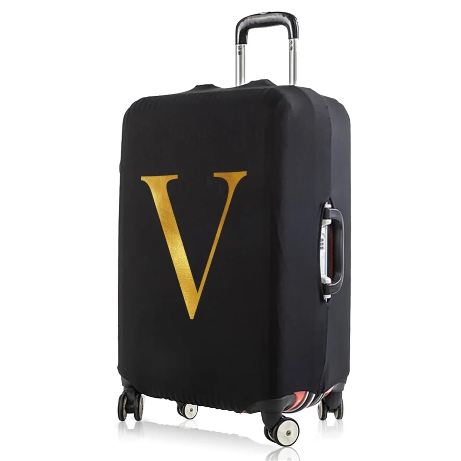 Kofferabdeckungen Elastischer Reiseanzug, schützender Seesackbezug, Koffer, 26-Buchstaben-Serie, Reisezubehör, Trolley-Koffer for 18–32 Zoll(8letterV,XL)