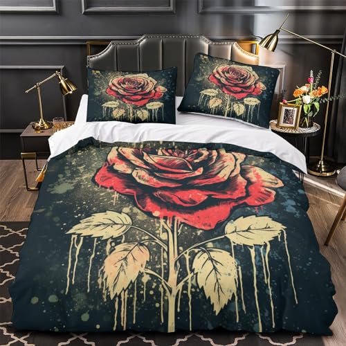 Housse de couette imprimé 3D en microfibre premium effet texturé vieilli - 5