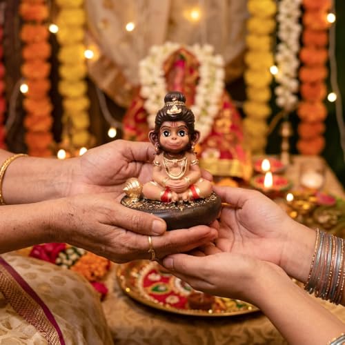 Image of ZAICUS Baby Hanuman Idol for Home Decor | Cute Bal Hanuman Statue for Car Dashboard, Home Temple, Office Desk & Spiritual Gift Item