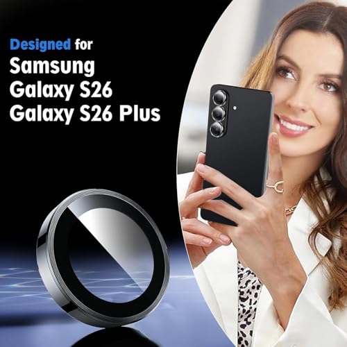 Image of Lensarmor Compatible with Galaxy S26 / S26 Plus Black Camera Lens Protector (1 Pack) - Premium 9H Tempered Glass, Military-Grade Protection, Ultra-Clear Transparency & Case-Friendly Design