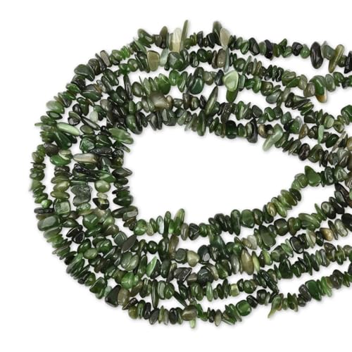 Image of 5-8mm Green Canada Jade Chips Natural Chip Stone Beads for Jewelry Making