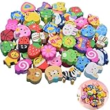 Huoflame 30 Stück Bunte Radiergummis Set - Lustige Cartoon PVC Radierer für Kinder, Perfekte Schulsachen, Klassenzimmer Belohnungen, Mitgebsel für Party, Kindergarten & Grundschule