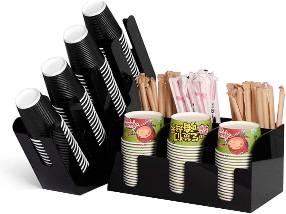 MAVIFE Coffee Bar Organizer Set Acrylic Cup Dispenser Large
