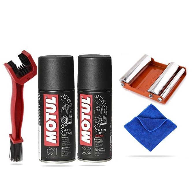 Motul C1 Chain Clean and C2 Chain Lube (150 ml) with Grand Pitstop
