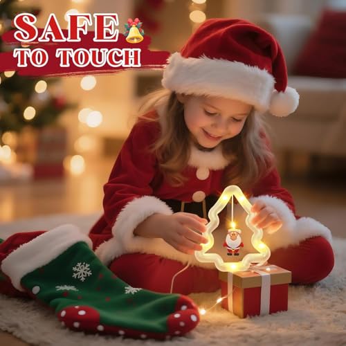 Image of HashWOW 10 Tree Lights 120 LED Christmas Curtain Light Decorations Indoor /Outdoor, Battery Operated Waterproof String Lights, Christmas Window Lights Decor