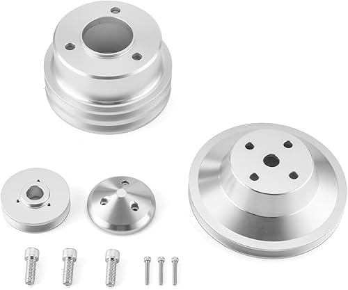 WeiSen Alternador y cigüeñal y bomba de agua Kit de polea de correa en V compatible con motores Big Block Chevy 396 427 454 Bomba de agua larga