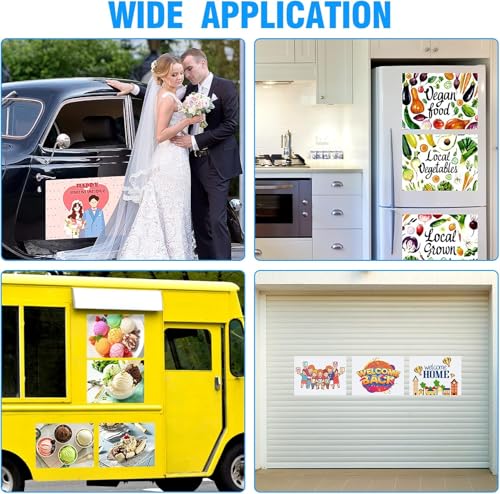 Image of Car Magnet Sheet 16 inch x 24 inch 2 Pack - White Blank Automotive Magnets for Company Advertising, Print or Sticker - Strong Non Adhesive Vinyl Magnetic Sheets for Cars, Truck Decals, Van Advertisement Signs