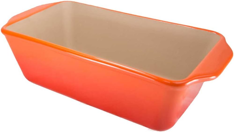 American Bakeware Loaf Pan (Sunset Orange) - Non Stick Ceramic Stoneware - Heat Resistant to 400 °F - No Metals other Harmful Materials - Safe for Ovens, Microwaves, Dishwasher - Made in the USA