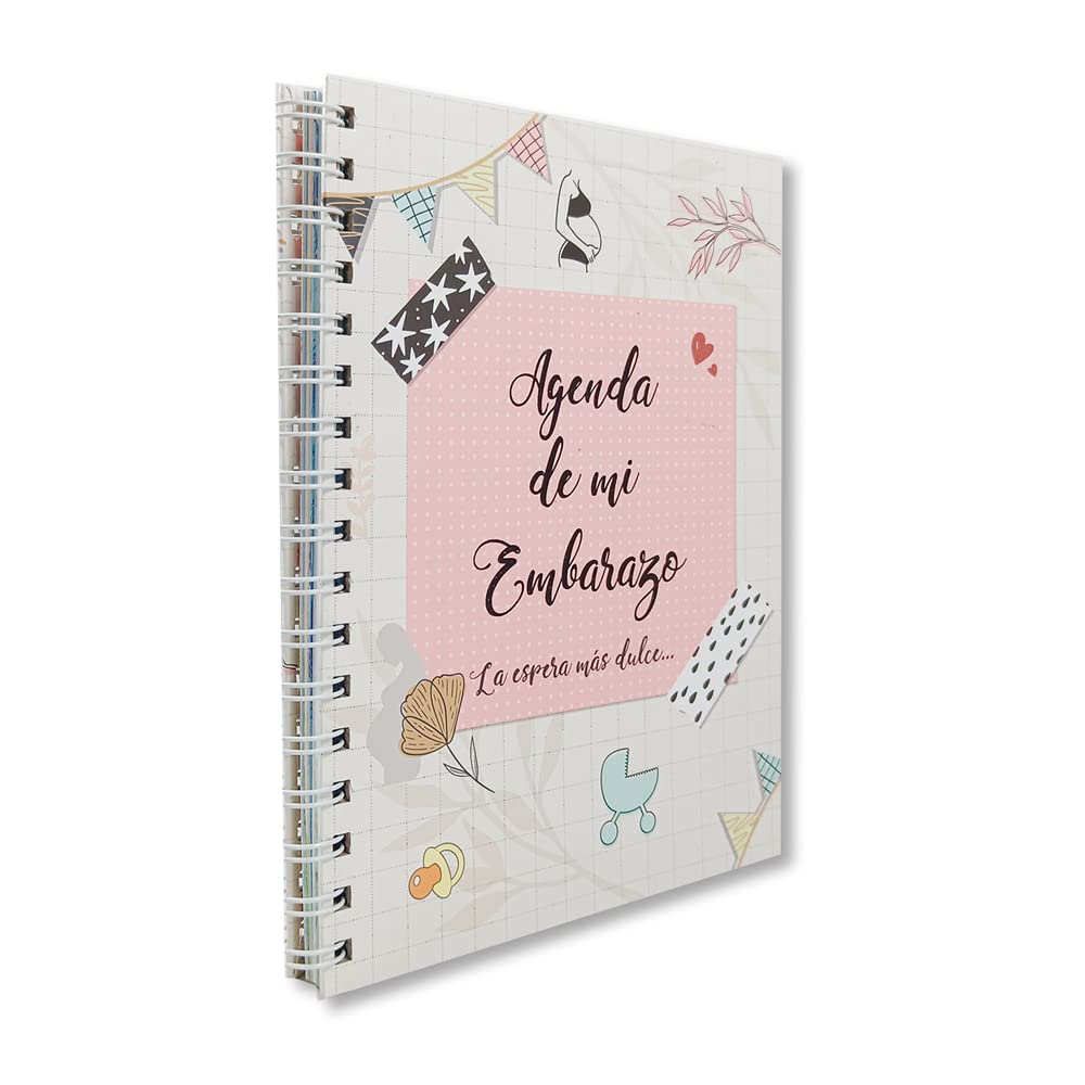 Agenda de Embarazo Semana a Semana - Diario Completo para Todas las Etapas del Embarazo | Ideal para la Futura Madre | Tapas Duras y Encuadernación en Espiral | 96 Páginas, lustraciones Originales